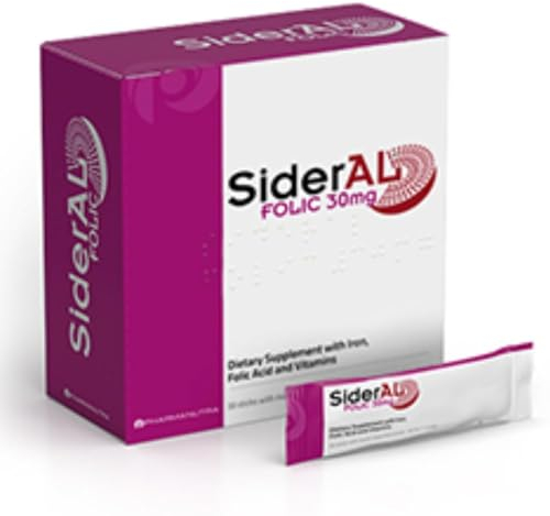 SiderAL Folico Integr. Alimentare a base di Ferro Sucrosomiale®, Acido folico Quatrefolic®, Vitam. B12, D, C, per Donne, Gravidenza, Allattamento, Ciclo mestruale, 20 bust. Orosolubili