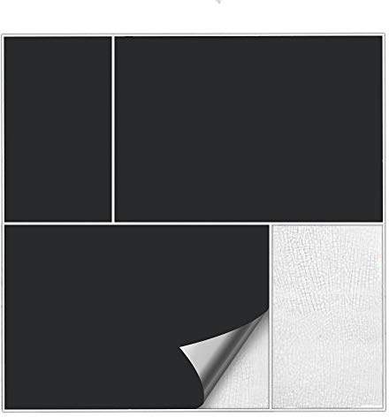 Kiwistar Fliesenaufkleber Schwarz 70 Seidenmatt - 15 x 20 cm - 50 Stück - Klebefliesen Fliesenmuster Stickerfliesen Wandfliesen überkleben