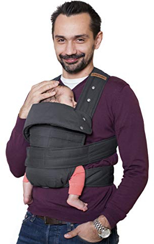 marsupi Babytrage - Neugeborene von der Geburt bis zu 15 kg - Baby Erstaustattung - Klett-Verschluss - Leicht und Kompakt,Grey S/M