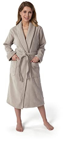 MÖVE Homewear Schalkragenmantel Velour, Bademantel, Größe S, Silver Grey
