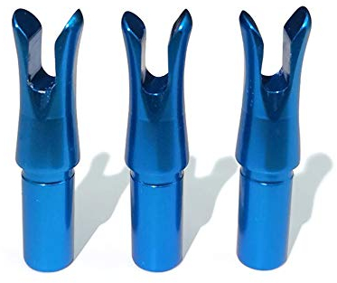 SHARROW 12 Stück Pfeilnocke Pfeil Nocken Aluminiumlegierung Arrow Nocks Passen 6.2mm Durchmesser Pfeilwelle Carbonpfeil End Zubehör (Blau, 12 Stück)