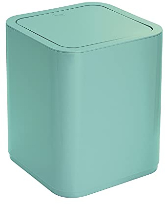 Gedy Seventy Pattumiera Bagno 8lt Colore Acquamarina con Coperchio Basculante in Plastica Leggera e Resistente, Cestino Bagno, Pattumiera da Bagno Portarifiuti, 100% Made in Italy L20xP20xH24,6cm