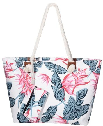 MASADA Badetasche XXL Familie Strandtasche Damen Beach bag groß mit Reißverschluss - Flower Inspiration