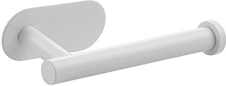 Tecmolog Porte Papier Toilette Mural Blanc Adhesif Support de Papier Toilette sans Perçage en Acier Inoxydable, SBH222W