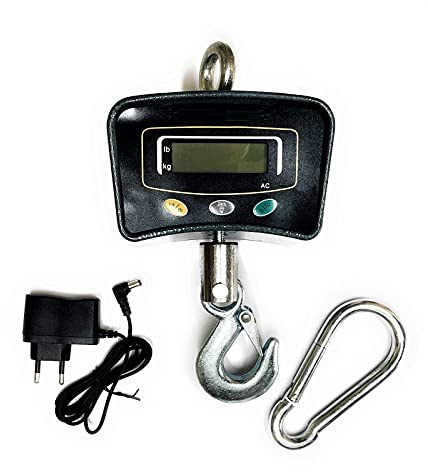 LEOFLA Professionelle Digitale Industriewaage mit Haken Dynamometer Feder 500 kg, variabel, Media