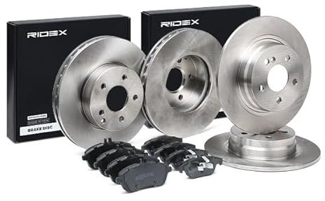 RIDEX Bremsenset Vorne Hinten 295,0 300,0mm Bremsscheiben und Bremsbeläge passend für MERCEDES-BENZ C-Klasse Limousine (W204) Belüftet