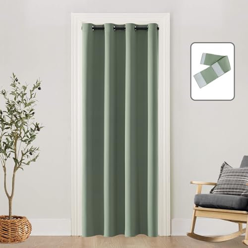Sage Green Tapestry Curtains for Spring Decoration Kitchen Door Divider Door Laundry Room Curtains for Bathroom Pantry Bedroom Living Room Dining Room Bathroom/Shower Aesthetic 203
