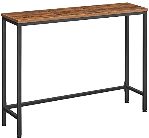 HOOBRO Narrow Console Table, 100 cm Long Slim Console Table for Hallway, Hallway Table for Small Spaces, Living Room, Rustic Brown EBF751XG01