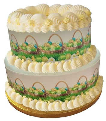 A4 Edible Decor Icing Sheet EASTER BASKET Border Edible Cake Topper Decoration