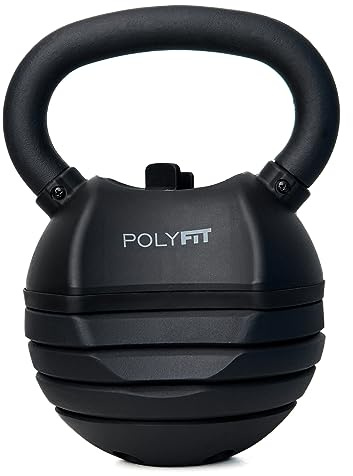 Polyfit Adjustable Kettlebell Set | 30/40/50 lbs | Kettlebell Weights for Home Gym (BLACK - 30 LB)