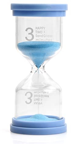 Focenat Clessidra, Clessidre Timer a Colorato, 3/5 / 10 Minuti Sandglass Sand Clock per Spazzolini da Bambini, Timer Orologio di Sabbia da Cucina per Casa Scuola Classe Ufficio Gioch (3 Minuti)