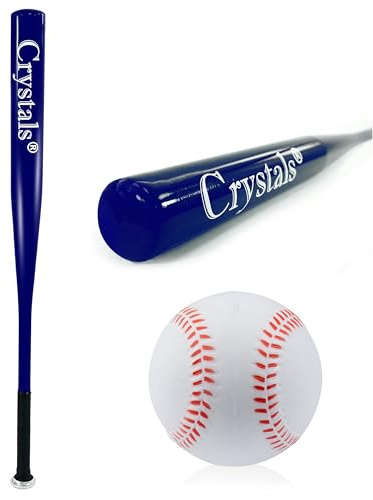 Crystals Aluminium Baseball Bat for Adult and Kids Outdoor Training, Practice, 32 or 34 Inch (32 Inch, Blue)