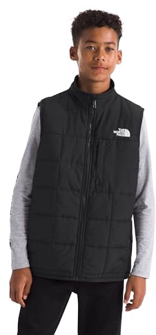 The North Face Boys� Reversible Shasta Vest | Kids' Midweight Puffer Vest with Synthetic Insulation, Fleece Lining & Water-Repellent Finish, TNF Black, Small
