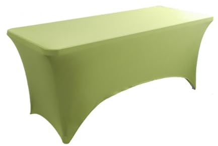 Wambere Elastische Tischdecke,Quadratische Tischtuch,Elastisch Biertischhussen Strechhussen Stretch Stehtisch Hussen für Restaurant Hochzeit Party Geburtstag Bankett Dekoration,Hellgrün,183x75x75cm