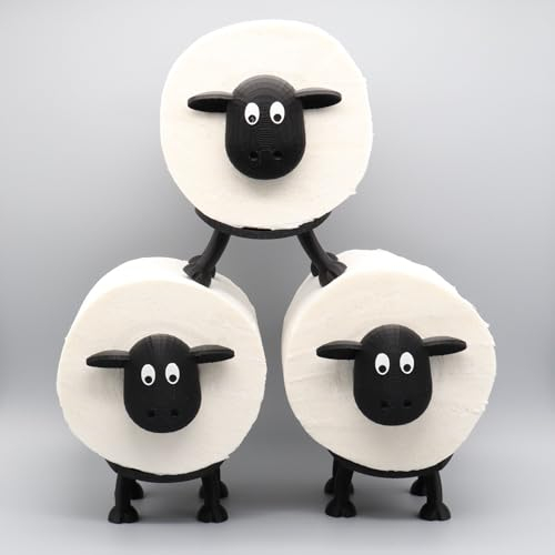 Rolli das Toilettenschaf - Toilettenpapierhalter für 38 und 42mm Rollen - Schaf - Toilettenrollenhalter (3er-Set)
