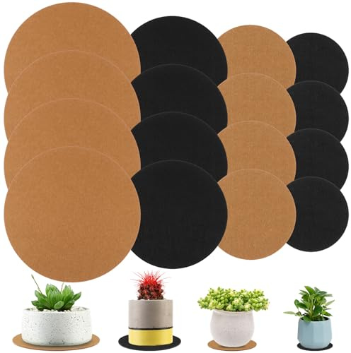 16 Stück Pflanzen-Untersetzer, 10,2 cm, 15,2 cm, 20,3 cm, Filzuntersetzer, wendbar, rund, Stofftabletts, saugfähig, wasserdicht, für Innen- und Außenbereich, Töpfe