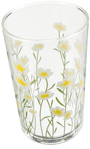 VINTORKY Glas Reisebecher Espressotassen klarer Kaffeebecher Kaffeekonzentrat Latte Tasse klare Tassen für Heißgetränke Gänseblümchen Wasserbecher Reise-Becher Kaffeetasse