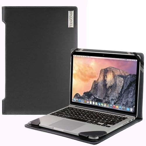 Broonel - Profile Series - Black Leather Laptop Case Compatible With Acer Spin 314 14 2 in 1 Chromebook