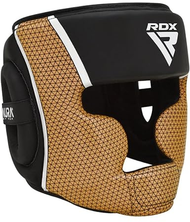 RDX Unisex-Adult HGR-T17BGL-M+ Head Guard, Black/Golden, M