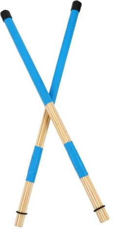 Bambusstab Schlaginstrument Trommelstock 1 Paar für Drum Satz | Schlagzeug Sticks, Bambusstöcke, Blaues Design, Praktisch und Rutschfest Zufällige Farbe