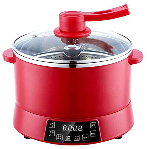 Olla arrocera pequeña Olla arrocera casera, azúcar Reducida, Revestimiento de Acero Inoxidable de 4 l, diseño de Cuerpo de Olla Separado, elevación automática, roja