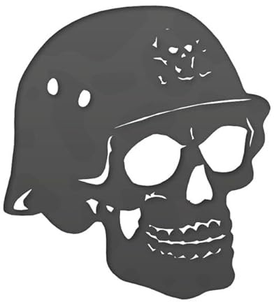Herterich Products Airbrush Schablone für Biker Skull | Biker Skull Stencil | Lasergeschnittene Präzision | Wiederverwendbar und Lösemittelresistent | 15x10cm