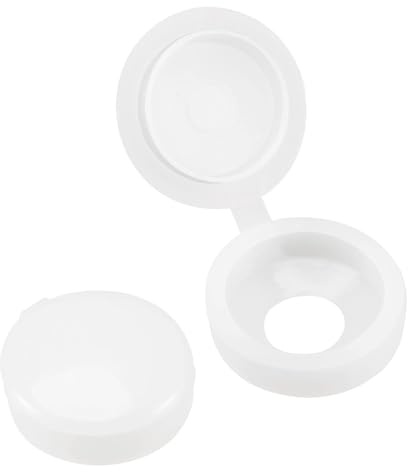 TA-VIGOR 10Pcs Plastic Hinged Screw Cover Caps, 5mm Hole Snap Washer Flip Tops for Covering Screw Heads and Decorative Screw Protection, White