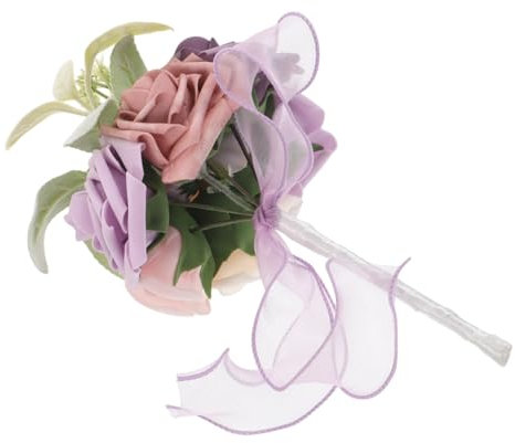 minkissy Bouquet Sposa Artificiale con Laccate Colorazioni Uniche per Cerimonie Nuziali e Decorazioni Vintage Facile Maneggiare e Leggero per Damigelle