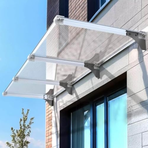 Transparente Vordach Haustürvordach,Türvordach,üBerdachung HaustüR,Eingangsmarkisen,Sizevordach Für HaustüR,Uv-Schutz Vor Regen und Schnee,A01,80x140cm/31 x55