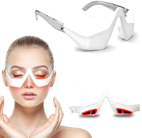 Gafas de terapia con luz roja, dispositivo de belleza de microcorriente, reduce ojeras, hinchazón y arrugas, cuidado debajo de los ojos para relajarse y renovar