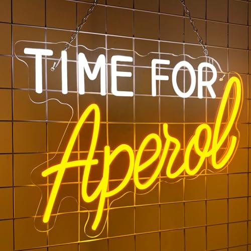 TIME FOR Aperol Neon Schild Aperol Spritz Led Schild für Wanddekoration Cocktail Neonlicht USB Powered Lichtschilder für Club Party Mann Höhle Kunst Dekor