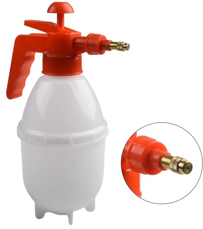 Botella pulverizadora de presión de mano de 0,8 L con boquilla de latón ajustable para limpieza de coche y riego de plantas de jardín, plástico