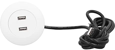 HETHLIF Sofa USB Charging Socket Intelligent Dual Port Flush Mount Installation for Home Use Universal Voltage (White)