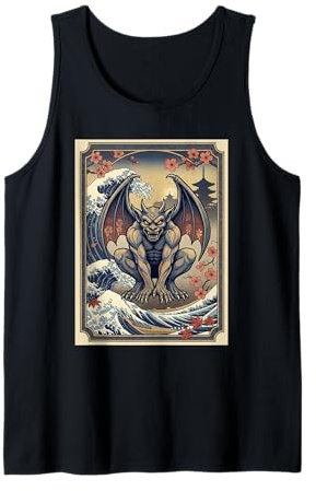 Gargoyle Japanese Wave Japan Style Tank Top
