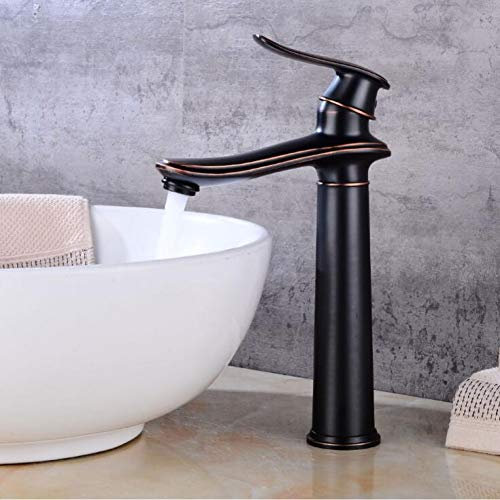 YHSGY Waschtischarmaturen Becken-Mischbatterie-Wasserhahn-Vertikaler Luxuxauslegungsdeck-Angebrachter Badezimmer-Messing-Chrom-Heißer Und Kalter Hahn Ein Griff-Hahn