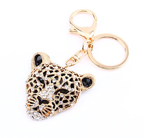 Hztyyier Kristallleopard Schlüsselring, Kristallrhinestone Anhänger Bling für Geldbeutel, Handtaschen Charme Dekoration