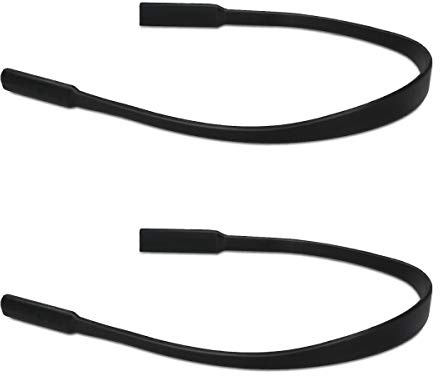 kwmobile Set 2X Pares de Bandas Antideslizantes para Gafas - Correas elásticas de Silicona anticaídas para anteojos - Negro