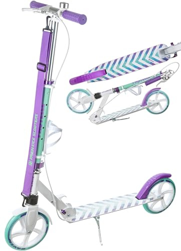 RAVEN Scooter Roller Tretroller Kickscooter für Kinder Erwachsene |klappbar | höhenverstellbar | Tragegurt | Klingel | Flaschenhalter
