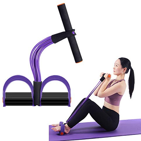 YGMXZL Pedal Widerstandsband,Upgrade 6 Tube Elastische Zugseil Pedal Fitness Bauchtrainer Band,Sit-up Bodybuilding Expander für Bauch Taille Arm Bein Fitness Abnehmen Training
