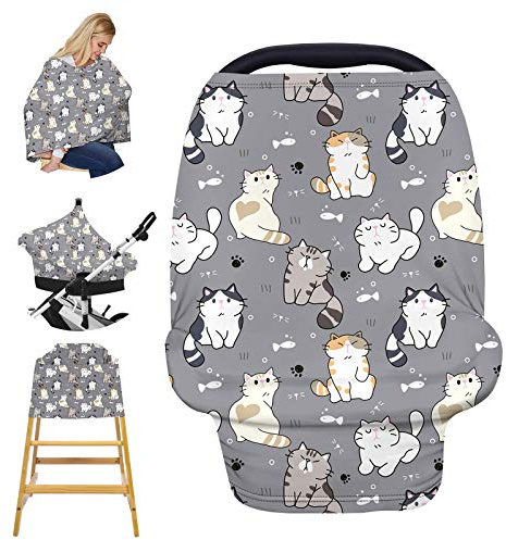 Stillbezug zum Stillen, dehnbarer Autositzbezug für Babys, weiche atmungsaktive Stillabdeckung, Kinderwagen-Abdeckung, Einkaufswagen-Abdeckung, Mehrzweck-Hochstuhlbezug, Babyparty-Geschenke