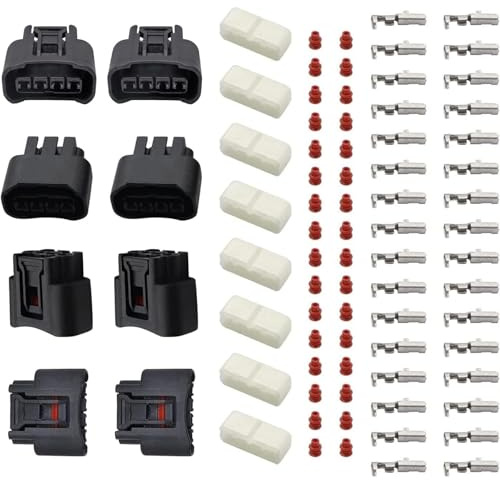 SecosAutoparts 8PCS Ignition Coil 4Pin Plug Connector Socket Kit 7283-7449 Fit for Toyota Matrix Yaris Camry Highlander Prius RAV4 Solara Celica Fit for Chevy Prizm Fit for Lexus 2000-2010#90980-118