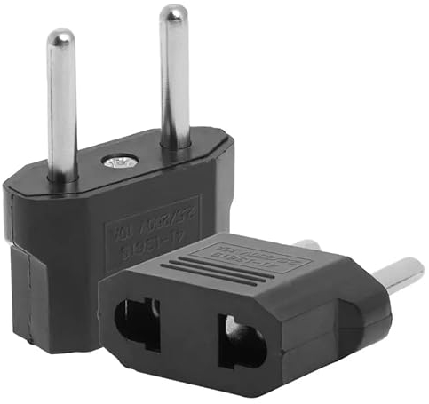 CABLEPELADO Adattatore da spina USA a spina europea | adattatore di alimentazione americano a europeo | spina da viaggio | 6 A 125 V | 10 A 250 V | nero | 1 pezzo