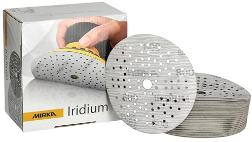 Mirka Schleifpapier Iridium Ø 125 mm Klett 89-Loch Korn 800 100 Stk | Premium-Schleifpapier Korn 800 89-Loch Klett ideal für Lack Spachtel Grundierung Holz Stahl Kunststoff