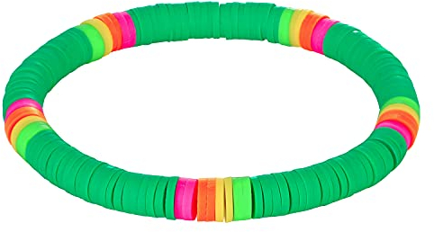 KELITCH Neue Heishi Perlen Armbänder BOHO Multi Color Stretch Armbänder Schöne Strand Armreifen Schmuck Für Frauen (Grün 6E)
