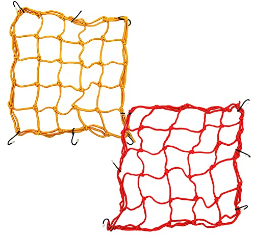 Pamtns Rete Moto 2 Pezzi Rete Ragno Elastica Rete Elastica Moto Rete Ragno Moto Rete da Carico per Moto con 6 Ganci Accessori Moto Rete Casco per Bici Moto Rete Elastica Rete per Moto