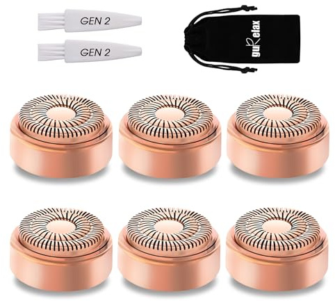 Gesichtshaarentferner Ersatzköpfe für Flawless Finishing Touch der neuen Generation,Schmerzfreie Haarentfernung mit hypoallergen 18-karätigen vergoldeten Scherkopf