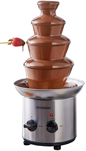 Fontana di cioccolato | 170 Watt | 1250 g | acciaio inossidabile di alta qualità e durevole | 4 livelli | resistente al calore | fontana di cioccolato | fonduta | fonduta di cioccolato | fontana di