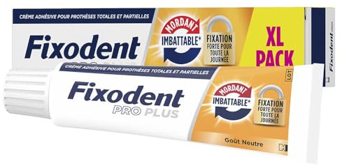 Fixodent Pro plus Crème Adhésive pour prothèses Totales & Partielles Mordant Imbattable 57ml