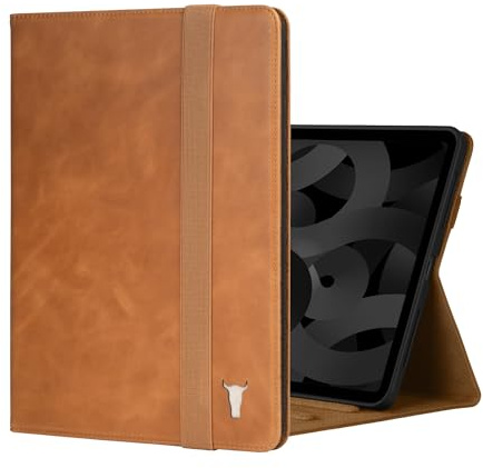 TORRO Lederhülle kompatibel mit iPad 11. / 10. Generation - Echt Leder iPad 11. / 10. Generation (2025/2022) Hülle mit Standfunktion und Sleep/Wakefunktion (Hellbraun)