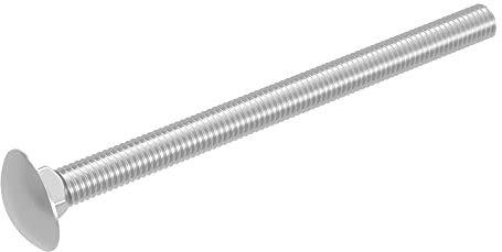 SECCARO Tornillo de carro M6 x 80 mm, acero inoxidable V2A VA A2, DIN 603/ISO 8677, cabeza redonda plana con cuello cuadrado, rosca completa, 20 unidades